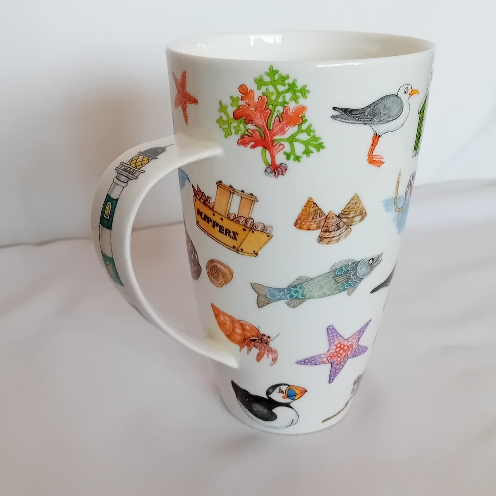 Dunoon Mug Seaside Galore By Cherry Denman Fine Bone China Made In England 6"